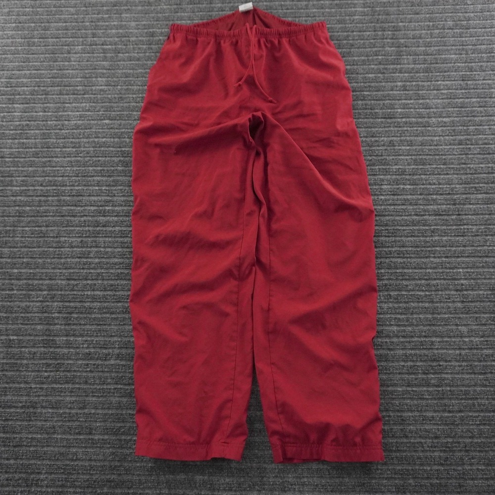 Vintage Old Navy Track Pants Mens L Red Mesh Baggy Lined Drawstring Activewear